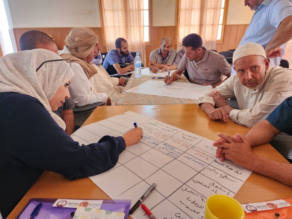 A group of people engaged in a workshop or collaborative activity