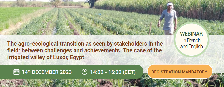 Webinar: The agro-ecological transition as seen by stakeholders in the field: between challenges and achievements. The case of the irrigated valley of Luxor, Egypt