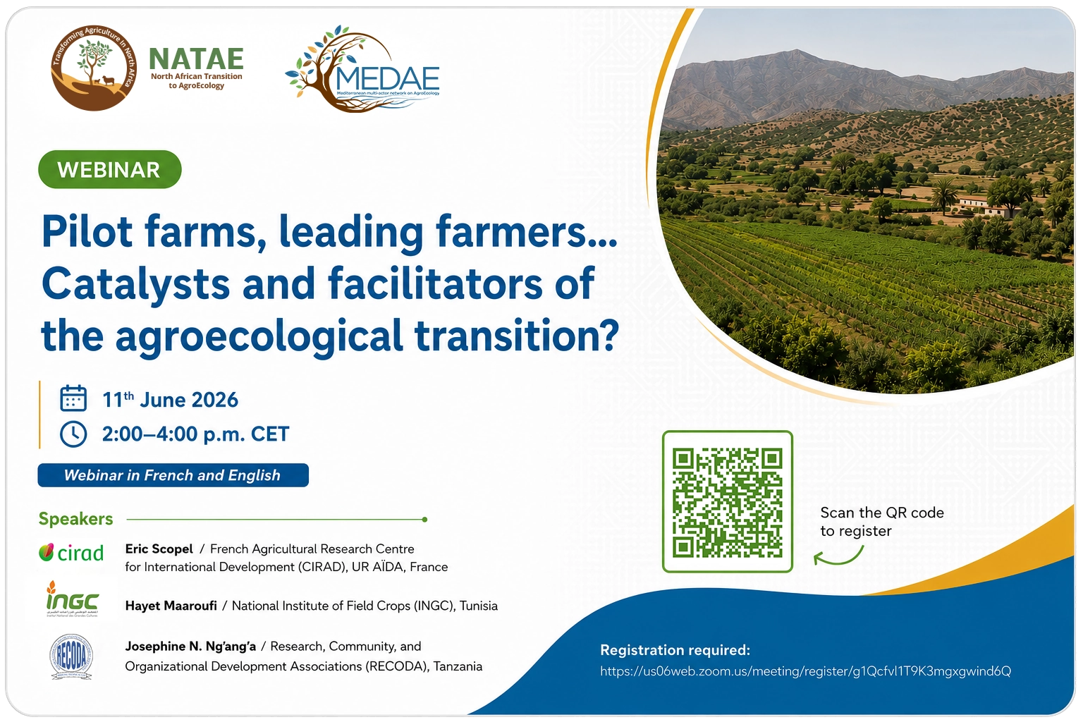 WEBINAR 11th June 2026 –  Catalysts and facilitators of the agroecological transition